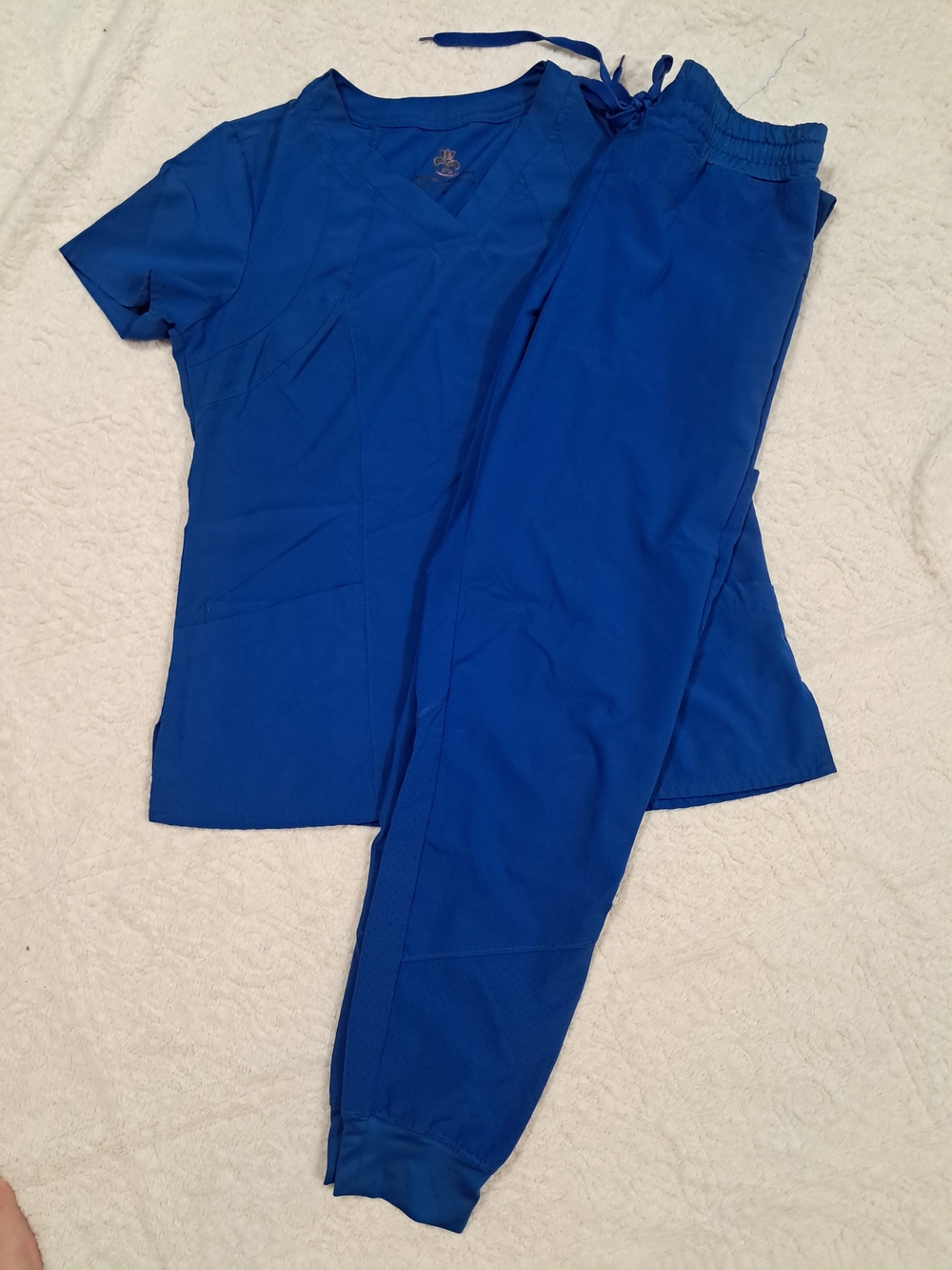 Royal Blue Medical Scrub Set - Top & Jogger Pants